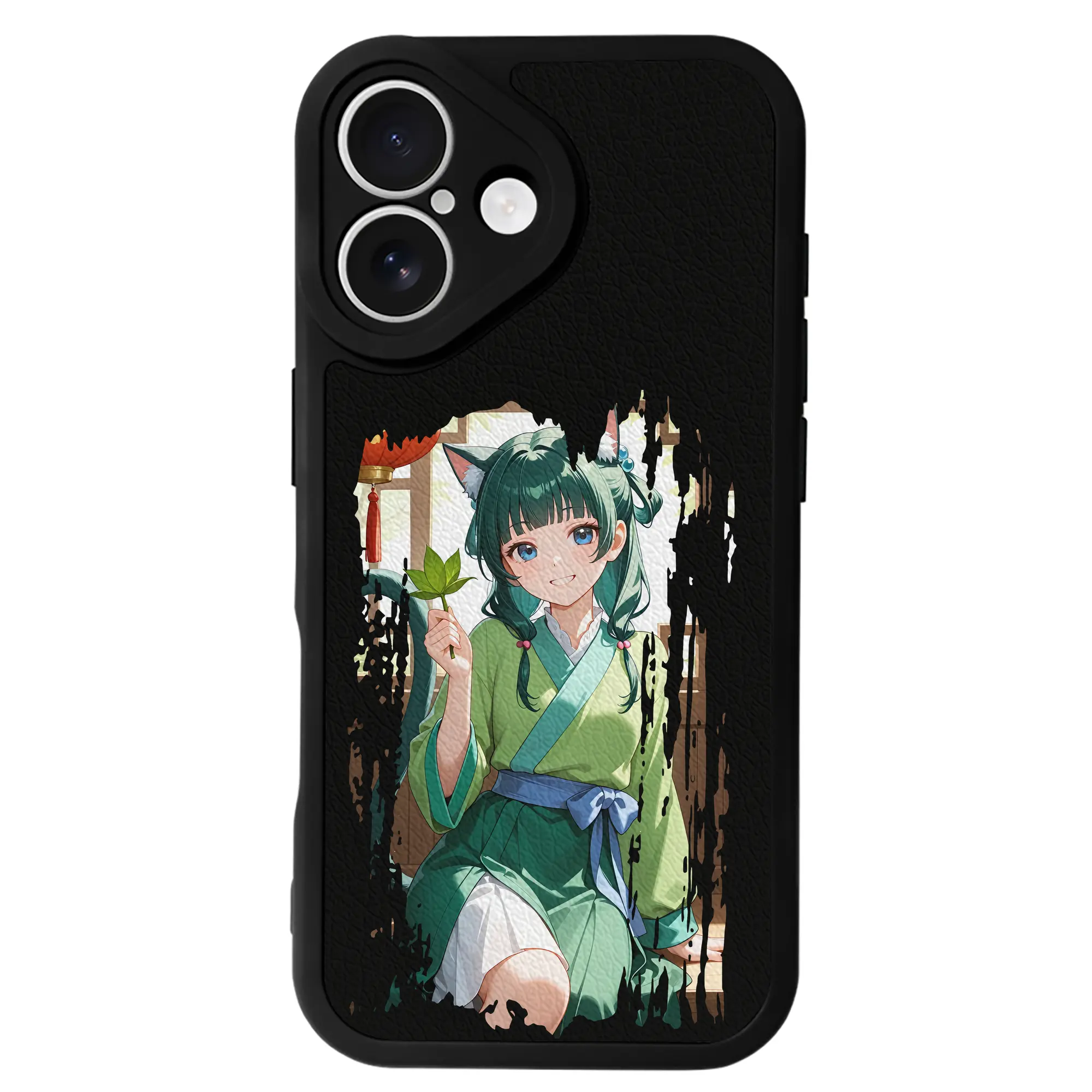 薬屋のひとりごと グッズ,猫猫 - IPhone 16シリーズ対応 ・ シリコンスマホケース ・ レザー調 ・ 高精度フィット ・ 耐衝撃 ・ ワイヤレス充電対応 ・ 精密カット